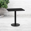 Flash Furniture 24'' x 30'' Rectangular Black Laminate Table Top with 18'' Round Table Height Base
