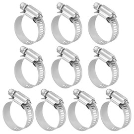 MECCANIXITY Stainless Steel Hose Clamp, Worm Gear Clamp Adjustable 5/7"-1 1/4"(18-32mm) Fuel Line Hose Clamps Duct Clamp for Pipe Plumbing Automotive Mechanical (Pack of 10)