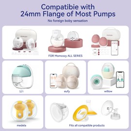 GOTOCUT Flange Inserts 18mm 4PCS Compatible with Elvie Medela Willow go Bellababy Spectra 24mm Flange/Shields Wearable Breast Pump, Reduce Nipple Tunnel Size, Pump Parts Replace