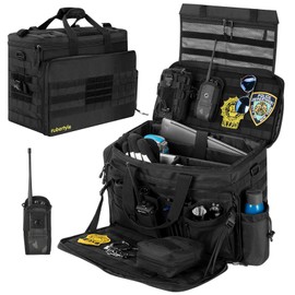 rubertyle Patrol Bag Law Enforcement Police Gear Bag Car Front Seat Organizer | Combination Lock Pouch | Tactical bag Molle System | fits 17" laptop | Heavy duty 1680D Oxford fabric | DIY Space