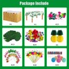 HBell 129pcs Hawaiian Tropical Party Decoration Set with Luau Table