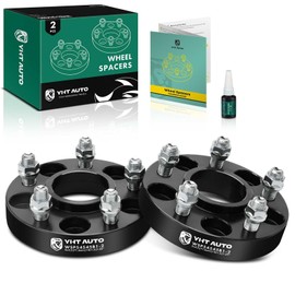 YHTAUTO 5x4.5 Hub Centric Wheel Spacers 1.25 Inch Fits Chrysler 300 2005-2023, Dodge Charger 2006-2023, Challenger, Magnum 5x114.3mm Tire Spacers w/ M14x1.5 Studs 71.5 mm Hub Bore 5 Lug 2PCS Black