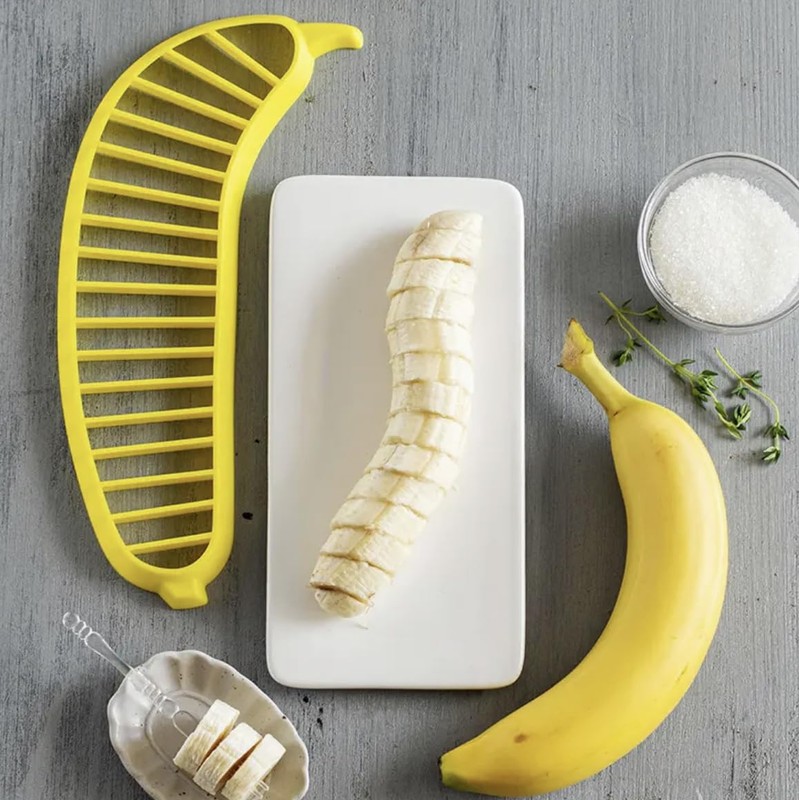 2-Pack... Banana Slicer Kitchen Tool, Plastic Fruit Cutter, Fruit Cutter,