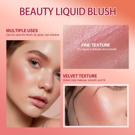 Iakerain Beauty Liquid Blush for Cheeks with Natural Matte Finish, Soft Cream Face Blush, Moisturizing Lightweight Blendable Feel, Long-Lasting (#5 Dry Rosé, 4ml)