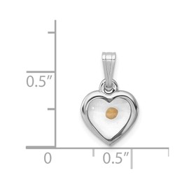 FJC Finejewelers Sterling Silver Small Heart with Mustard Seed Pendant Necklace Chain Included