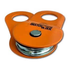 GearAmerica Winch Snatch Block Pulley, 9 US Ton (18,000 Lbs) Heavy Duty Block and Tackle Pulley for Synthetic Rope or Steel Cable, Recovery Accessory for Truck, Tractor, ATV, UTV - 1 Pack, Orange