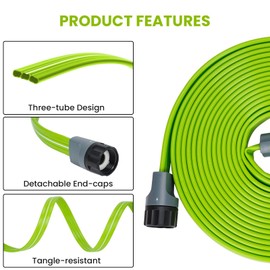 KOBAZ Sprinkler Soaker Hose 25FT with Holes, Garden Watering Hose with Stakes, Drip Hose Sprinkler, Efficient Saving Water for Lawn Garden and Yard, Leakproof