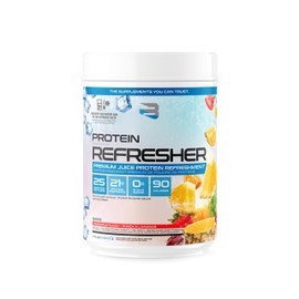 Believe Supplements Protein Refresher (25 servings) - Revolutionary Juice-Type Whey Protein Powder Alternative for Fitness, Bodybuilding, Gym, or for bigger protein intake - Enjoy with Ice or Chilled Water for Superior Taste (25 servings, Pineapple Punch