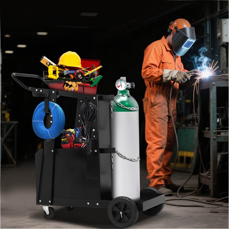 Heavy Duty Welding Cart for MIG Welder & Plasma Cutter，3