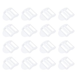 sourcing map 16Pcs Plastic Ladder Slider, 1" (25mm) White Adjustable Lock Buckles Tension Lock Tri-Glides for Belt Backpack Straps Parts Replacement