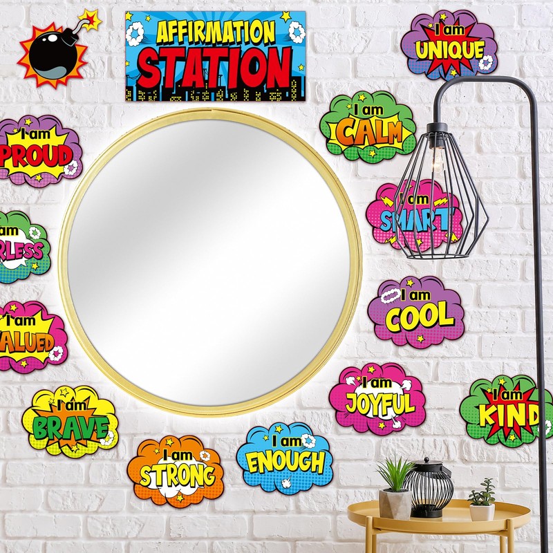 Frienda Affirmation Station Bulletin Board Set Motivational Posters Classroom Mirror