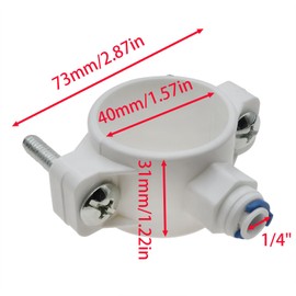 sunnates 2 Pack Drain Saddle Valve with 1/4" Quick Connection Water Systems Drain Saddle Valve for Under - Tank Reverse Osmosis Systems (White)