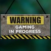RED OCEAN Warning Gaming In Progress Hanging Plaque Man Cave