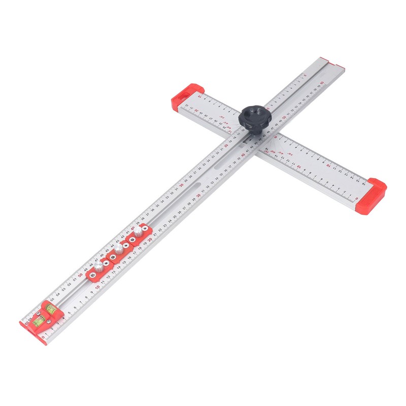 Woodworking Ruler Scribing Tool 2 In 1 Multifunctional Aluminum Alloy