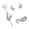 Liseng 3D Chrome Silver Car Sticker Devil Emblem