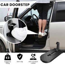 MAGIC SELECT Car Doorstep Foot, Foldable Vehicle Door Step, Non-Slip for Reaching the Ceiling, with Emergency Safety Hammer. For Cars, Caravans and Trucks.
