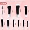 15 Piezas Brochas para Maquillaje con 10 Brochas, 2 Esponjas,