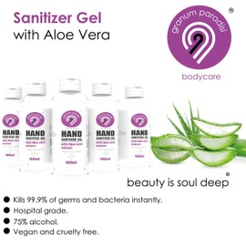 5 pcs GRANUM PARADISI BODYCARE® Hospital Grade SANITIZER Gel with Vitamin E and Aloe VERA-100ml