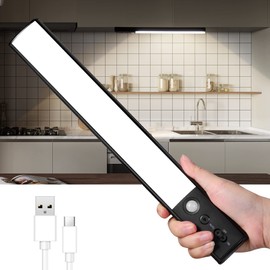 YELKO Under Cabinet Lighting, 100 LED Motion Sensor Closet Lights, 4200mAh Rechargeable Counter Lights Battery Operated, Dimmable Portable Bright nightlights for Kitchen Wardrobe Cupboard(Multi-Color)