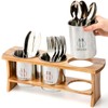 Lyellfe Silverware Holder for Countertop, Stainless Steel Cutlery Utensil Organizer