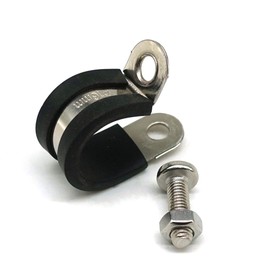 SANTIE - Paquete de 5 abrazaderas de cable de identificación de 5/16 pulgadas, abrazadera de bucle de amortiguación de vibración ajustada en acero inoxidable 304 con cojín de goma