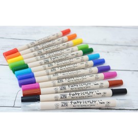 Kuretake ZIG FABRICOLOR TWIN 30 colors set, Fabric marker, 3mm, Flexible Brush Tip for kids, family, beginners, AP-Certified, Non-Opaque, Acid-Free, Lightfast, Odourless, Xylene Free, Made in Japan