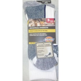 Dickies Cushion Work Crew Socks, Dickies Mens Socks 31025, 3 Pair White 6-12
