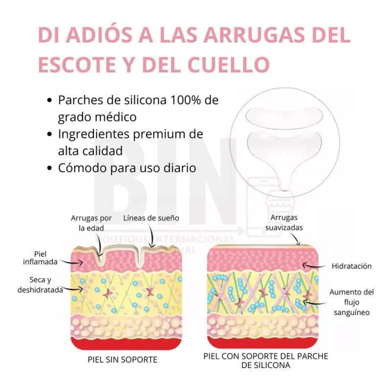 Parche de Silicona Anti Arrugas Cuello y Pecho Día/Noche Reutilizable