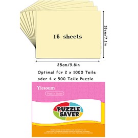 ZELAITE 16 Sheet puzzle Saver, Preserve 2 x 1000 Pieces, Peel & Stick Puzzle Saver, Preserve and Hang Your Jigsaw Masterpiece Without Hassle, the Best Way to Preserve Your Finished Puzzle (16)