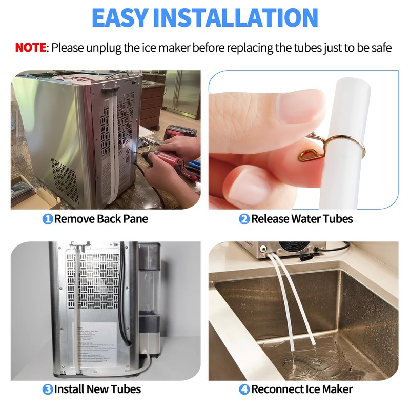 Ice Maker Drain Tube Fit for GE OPAL01GEPKT, Water Line