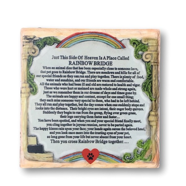 BANBERRY DESIGNS Pet Memorial Plaque - The Rainbow Bridge Story