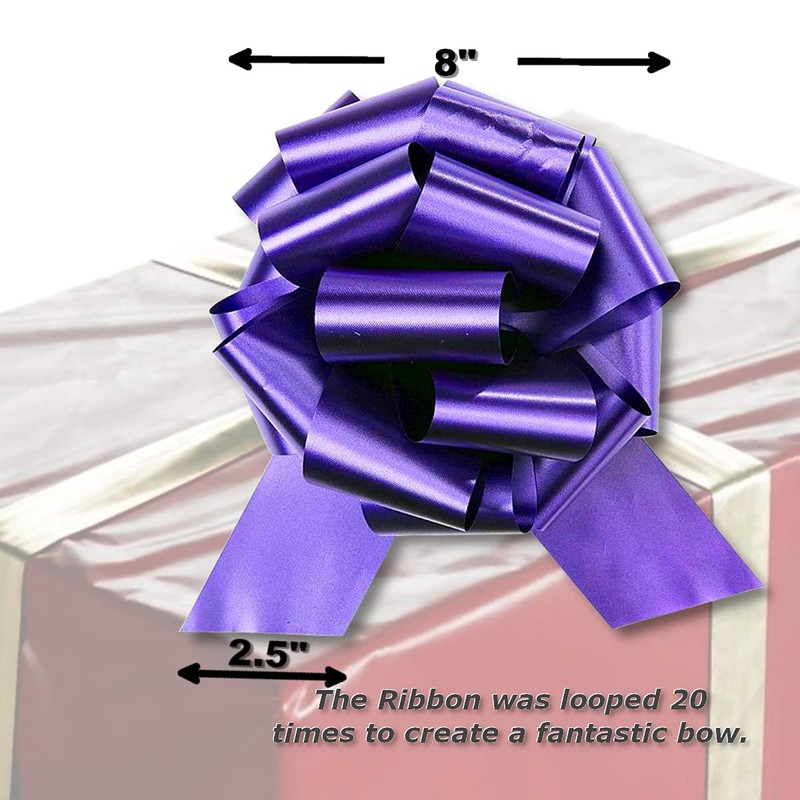 Large Purple Bow for Easter Basket - InstaBows 3 Pack