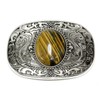 GURANSE Natural Gems Stone Belt Buckle With Acanthus Rectangle Frame