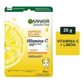 Mascarilla Facial En Tela Garnier Skin Active Express Aclara Anti-Manchas Vitamina C