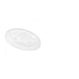 Clear Straw Slotted Flat Lid for Fabrikal 9 & 10 oz. Plastic Cups - 2500 per case