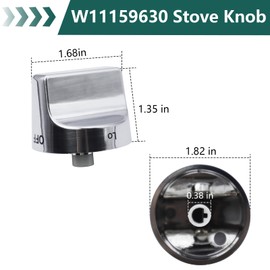 W11159630 Stove Knob Compatible with Whirlpool Gas Range Replace W11023139 4813782 AP6284486 PS12347845 FIX12347845