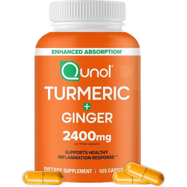 Qunol Turmeric Curcumin with Black Pepper & Ginger, 2400mg Turmeric