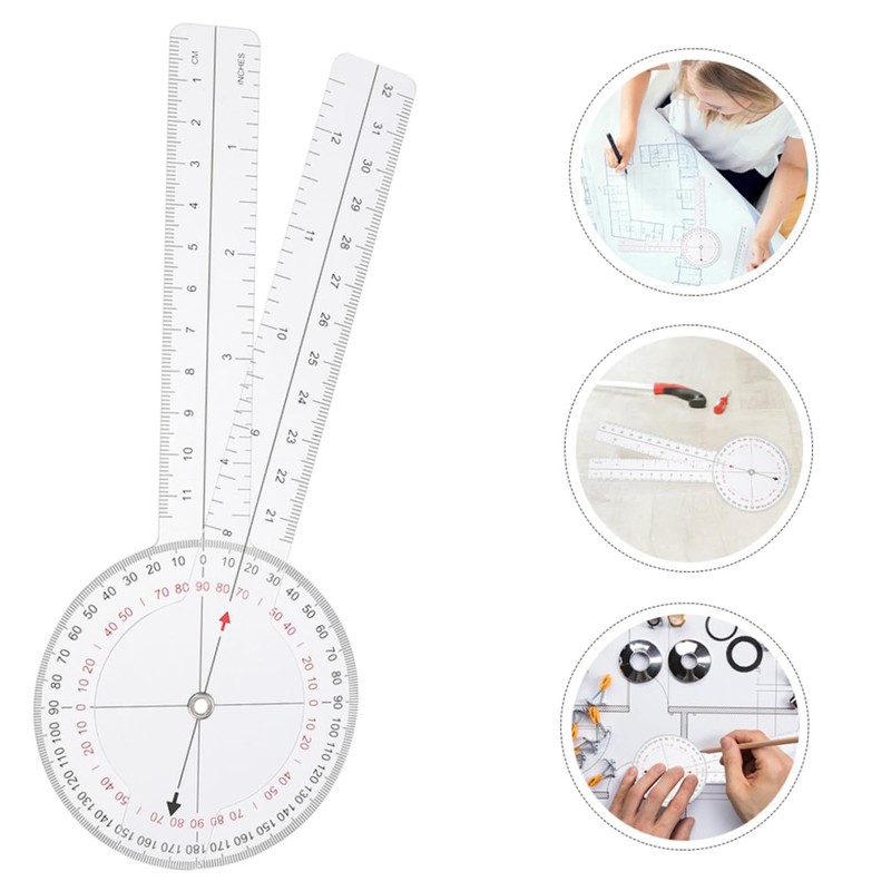 jojofuny 4Pcs Flexible Goniometer Ruler Protractor for Accurate Angle Measurement