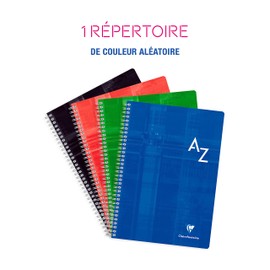 Clairefontaine - Ref 8149C - Wirebound Indexed Notebook (90 Sheets) - A4 Size, Squared Ruling, 90gsm Brushed Vellum Paper, Laminated Card Cover - Assorted Colours (Pack of 5)