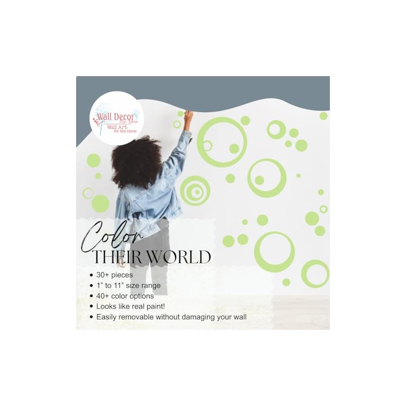 Key Lime Green Wall Vinyl Sticker Decal Circles, Bubbles, Dots