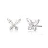 Limerencia F136 Pure Titanium Hypoallergenic Earrings Dainty Butterfly CZ Cluster