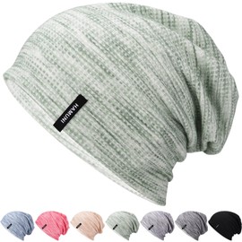 Men's Slouch Beanie Hat Women's Lightweight Windproof Thin Hat Soft Breathable Long Beanie Ideal for Spring Autumn and Winter, Green