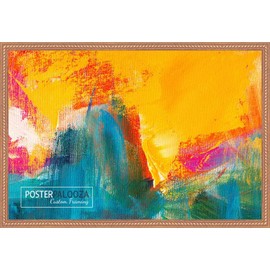 Poster Palooza 10x7 Ornate Gold Complete Wood Picture Frame with UV Acrylic Plexiglass, Foam Board Backing & Hardware Included