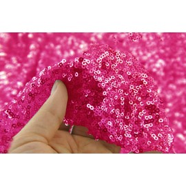 Sequin Fabric Glitter Fabric 3mm 2 Yards Sequin Fabric by The Yard Sparkly Fabric Little Mermaid Fabric Outdoor Glitter Fabric Sequence Material for Dress Clothing Wedding Home Dec (2 Yards, Magenta)