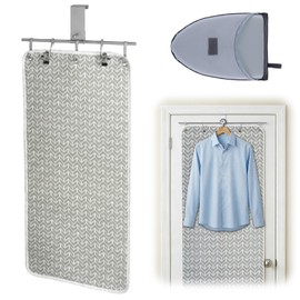 Riakrum Over-the-Door Steaming Station 38" x 19" Clothes Steamer Station with Ironing Glove 100% Cotton Cover with an Aluminum Vapor Protection Layer for Home and Travel Use