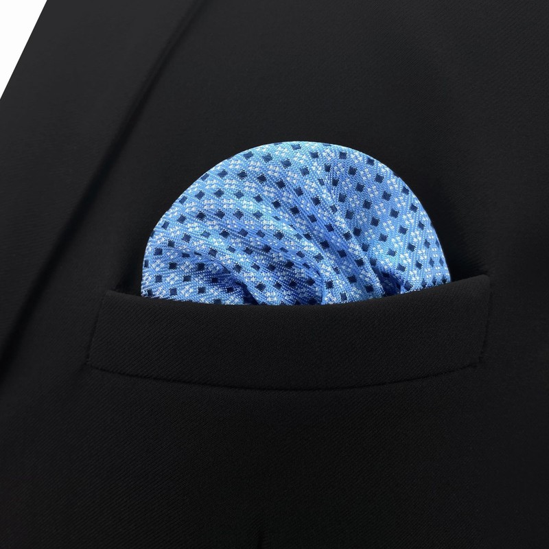 Shlax & Wing Men's Long Necktie Silk Blue Single Color