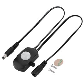 Infrared Motion Sensor Switch DC 6V-24V, Motion Sensor Automatic Switch PIR Motion Sensor Detector Switch for LED Strip Light Indoor Detection Area (Black)