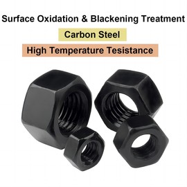 Qrity Pack of 20 Hex Nuts M8 Black Hex Nuts Security Nuts Steel Hex Nuts Screw Nut Nuts for Residential Industrial Buildings Repairs