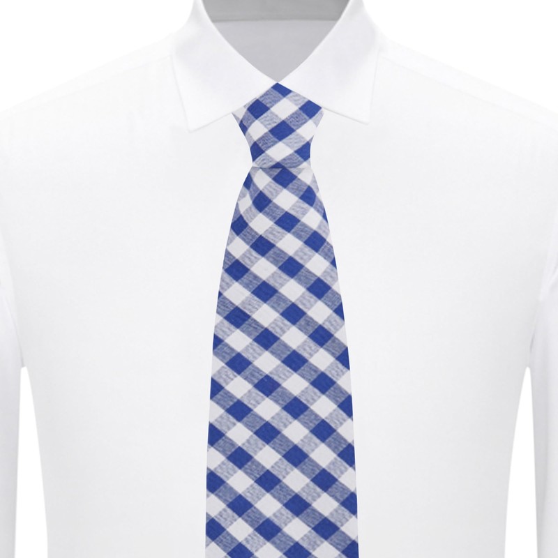 Jacob Alexander Men's Gingham Checkered Pattern Neck Tie - Extra