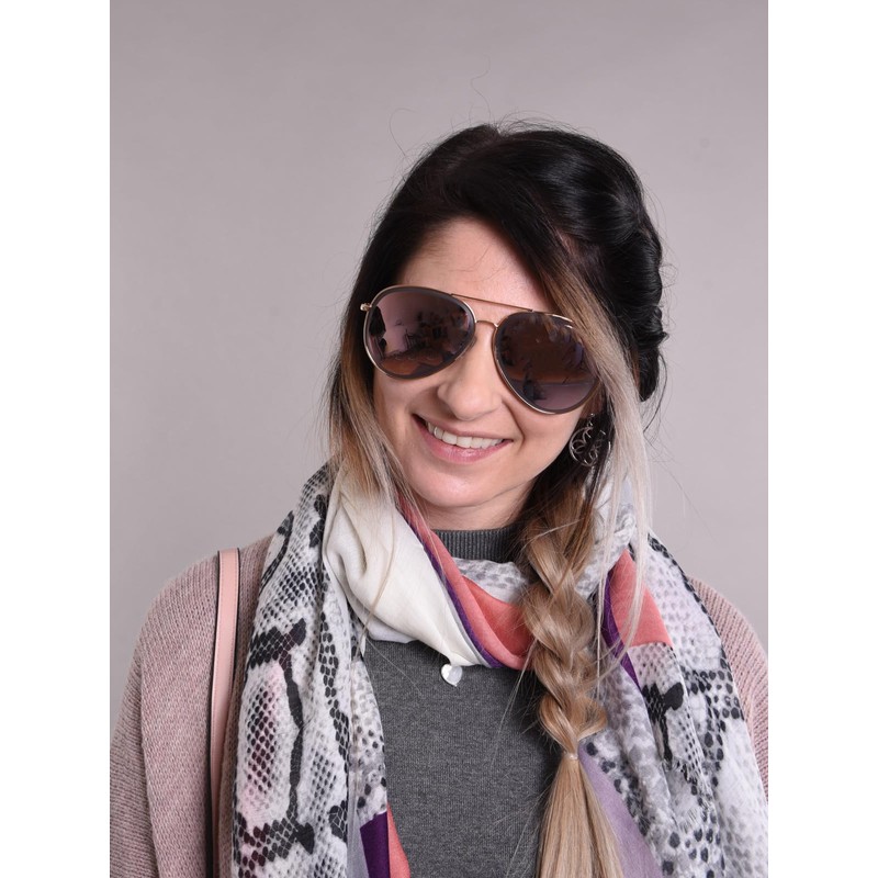 styleBREAKER Unisex Pilot Sunglasses with Polished Edge, Mirrored Polycarbonate Lenses